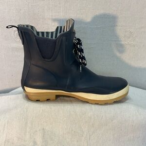 WINDRIVER Navy Blue High Top Nautical Rain Boots